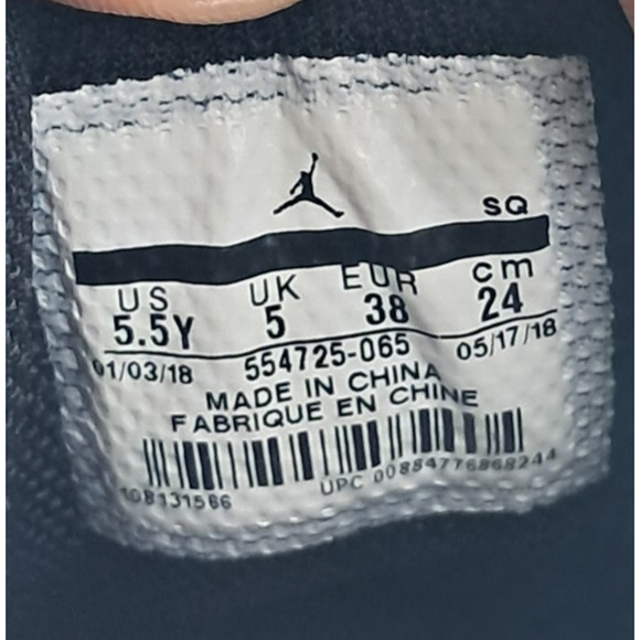 Size 5.5Y | 7W - Jordan 1 Mid Multi-Color Swoosh Black (GS) - 554725-065 - Picture 9 of 10